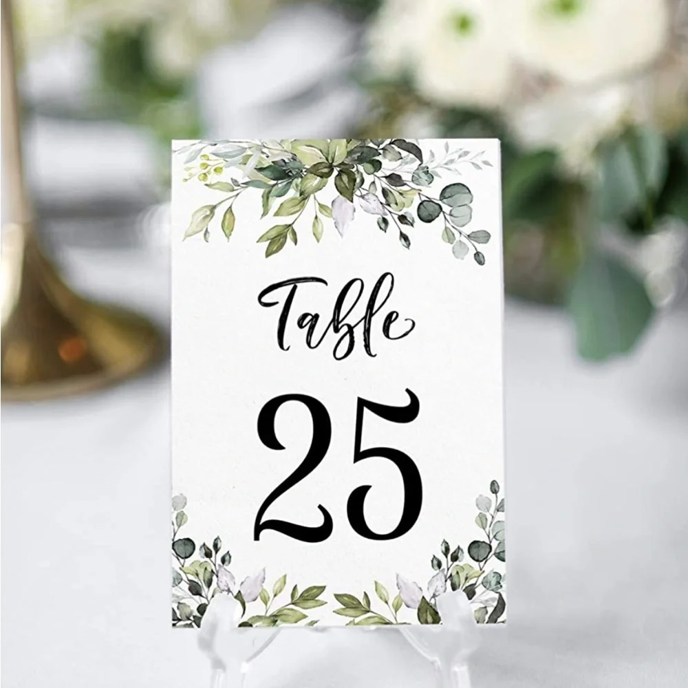 New in Package Table Cards 1-25 Printed on Both Sides Set of 26 Cards Greenery
